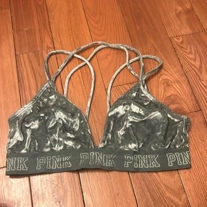 PINK brand, green velvet bralette